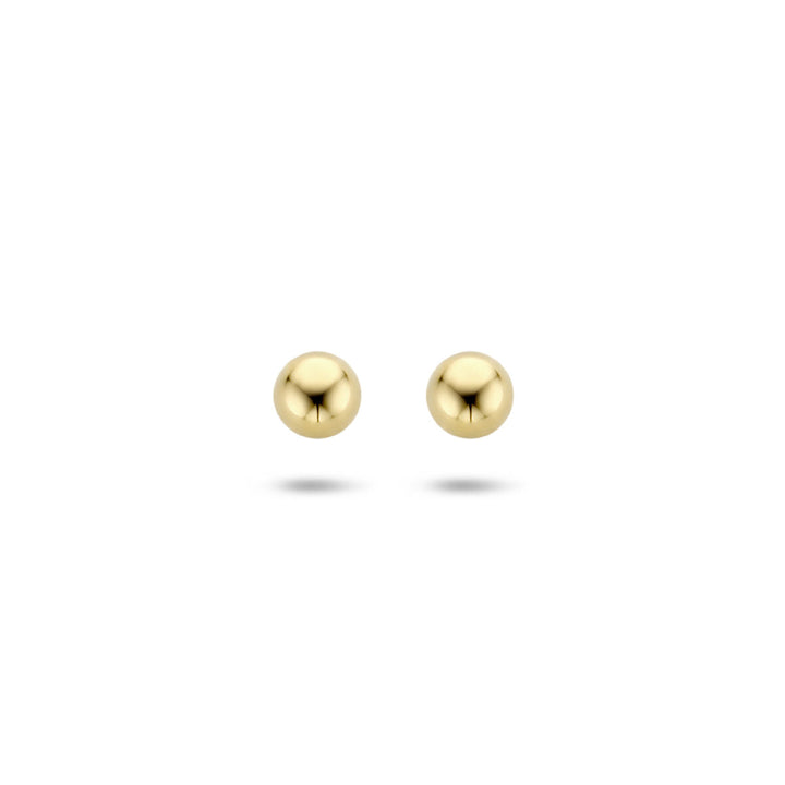 Ohrstecker aus 14K Gelbgold in runder Form mit glänzender Oberfläche