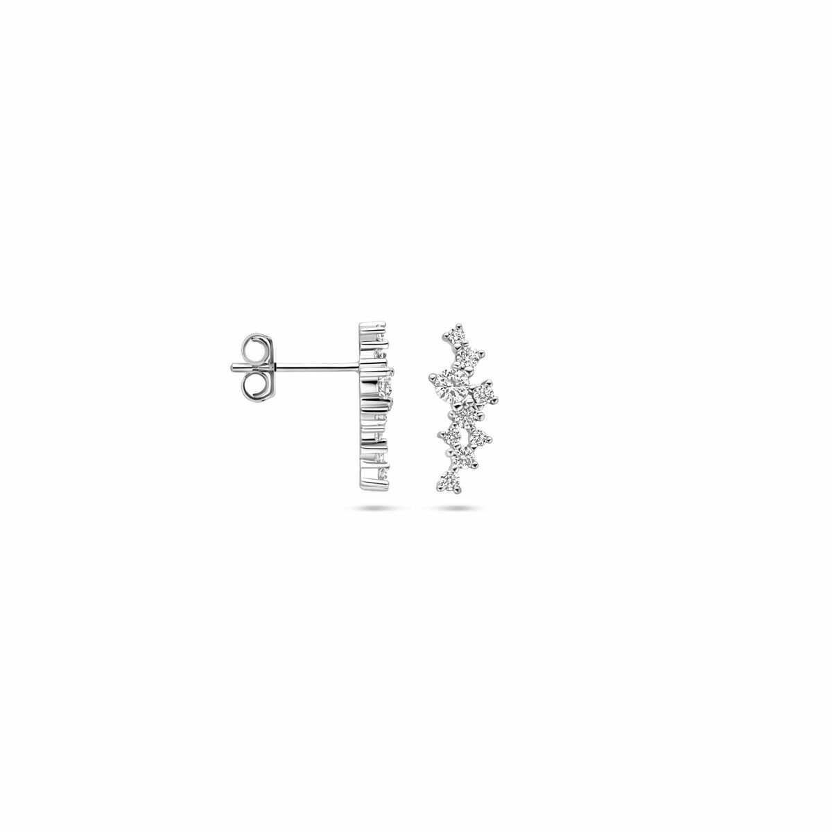 Ohrstecker Zirkonia 15 mm rhodiniertes Silber