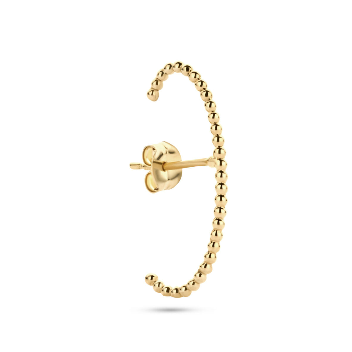 Ohrstecker aus 14K Gelbgold mit kleinen, runden Perlen in einer geschwungenen Form