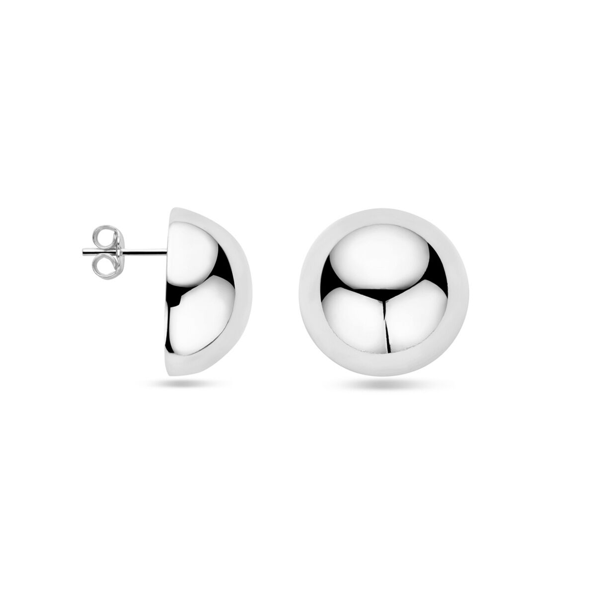 Ohrstecker Halb-Kugel 20 mm Silber rhodiniert