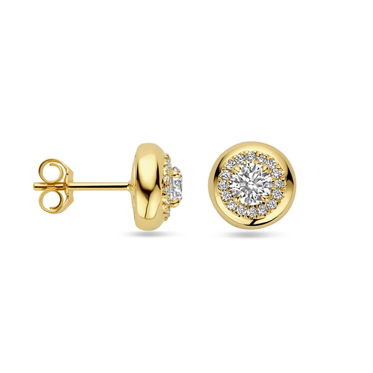 Ohrstecker Lab grown Diamant 0,75ct (2x 0,375ct) H SI 14K Gelbgold