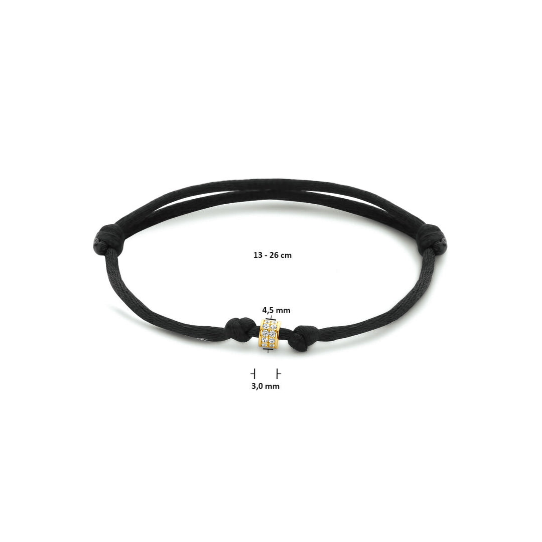 Armband satiniert 14K Gold mit Kautschuk/Nylon/Leder
