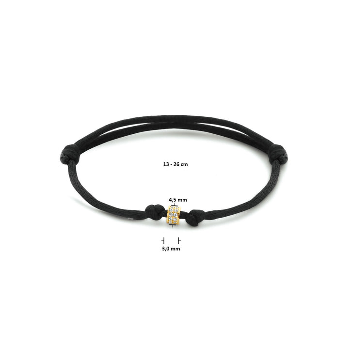 Armband satiniert 14K Gold mit Kautschuk/Nylon/Leder