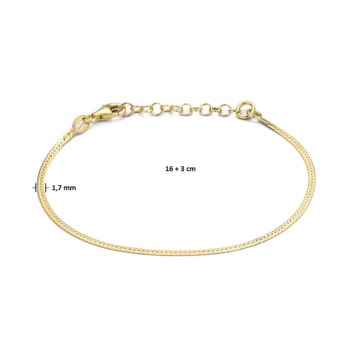 Vergoldetes Silberarmband mit Gourmet-Gliederung