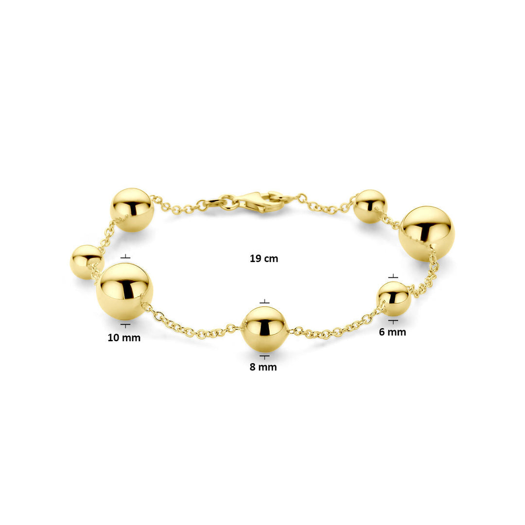 Armband Kugeln 19 cm 14K Gelbgold