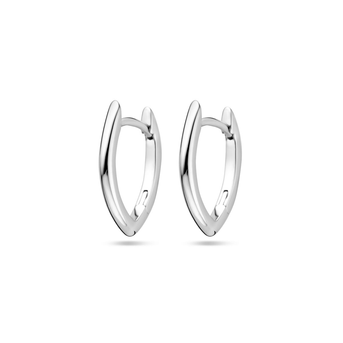 Klapp-Ohrringe aus rhodiniertem Silber mit einer Breite von 2,0 mm in eleganter Form