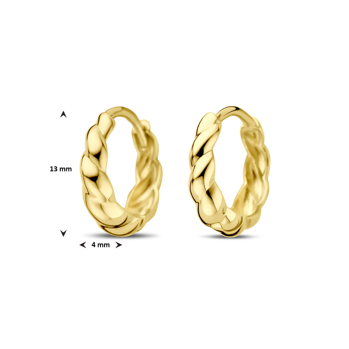 Klappohrringe 13 mm 14K Gelbgold