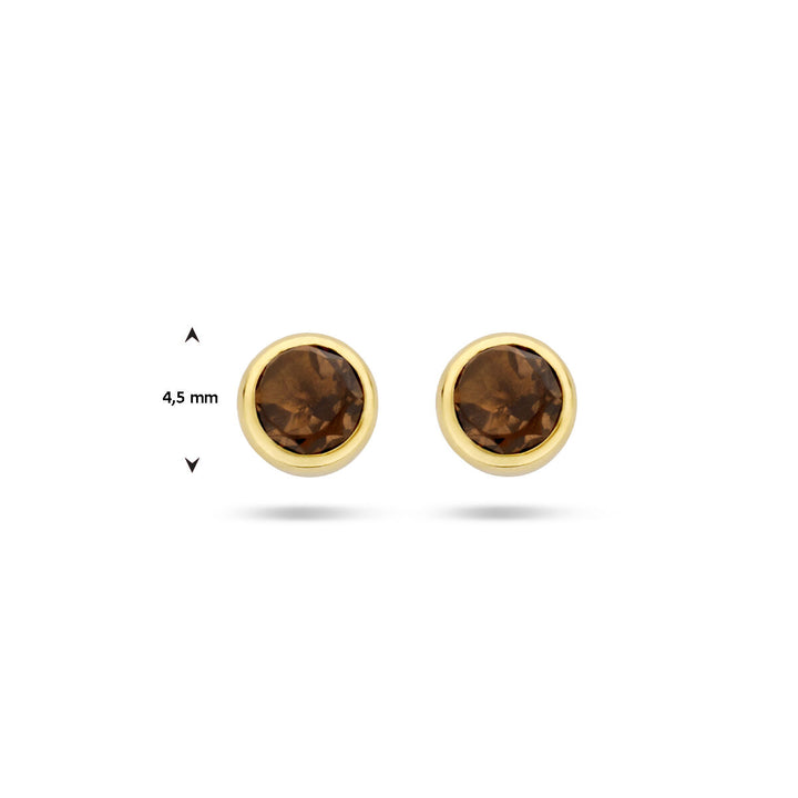 Ohrringe Rauchquarz 14K Gelbgold