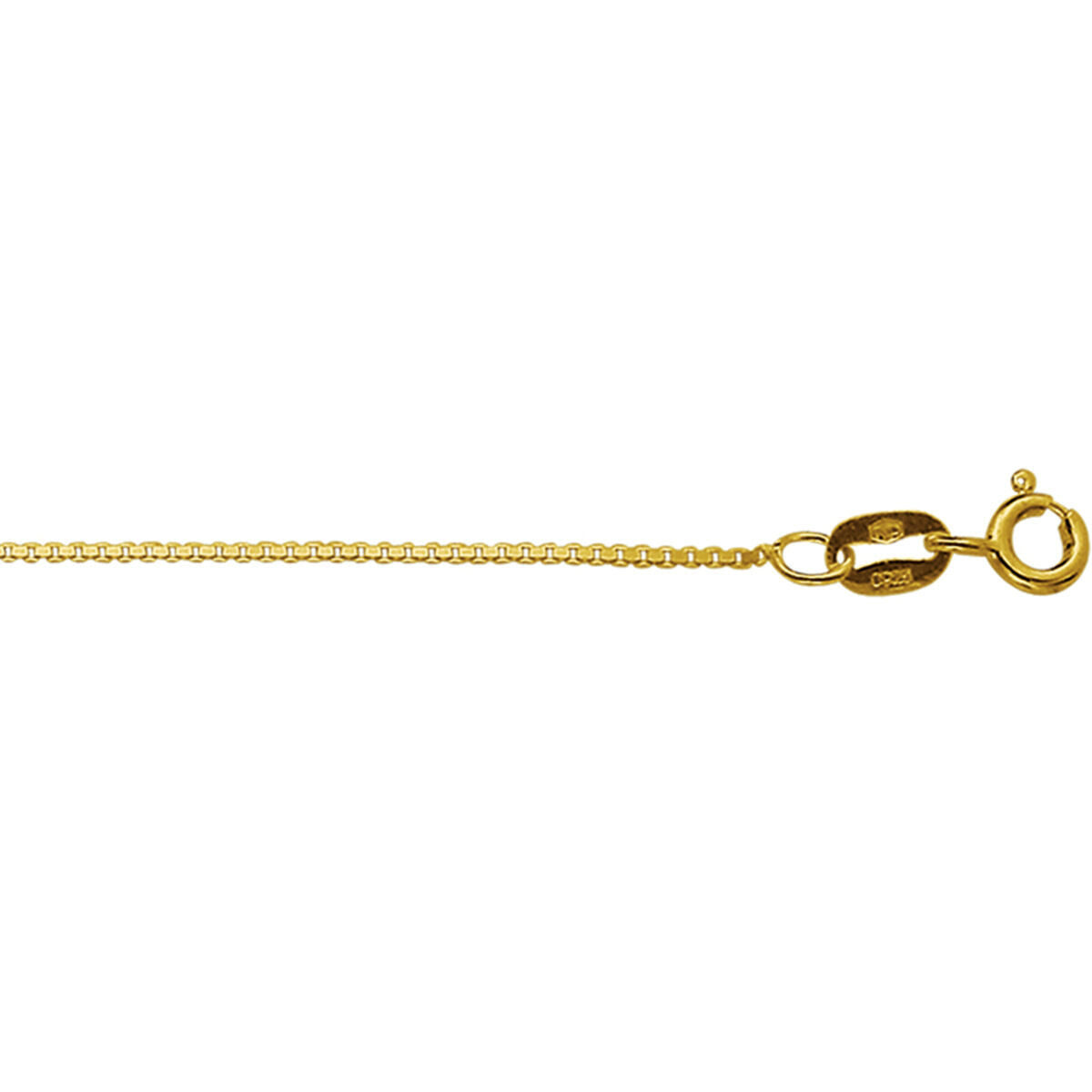 Venetiaans Collier aus 14K Gelbgold mit 0,8 mm dünner Kette und Karabinerverschluss
