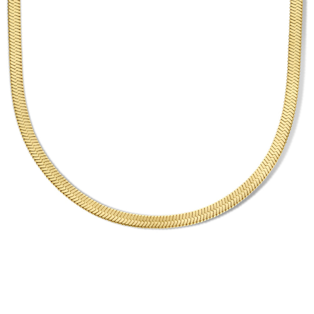 Halskette Schlange flach 4,2 mm 42 + 4 cm ionenplattierter Edelstahl