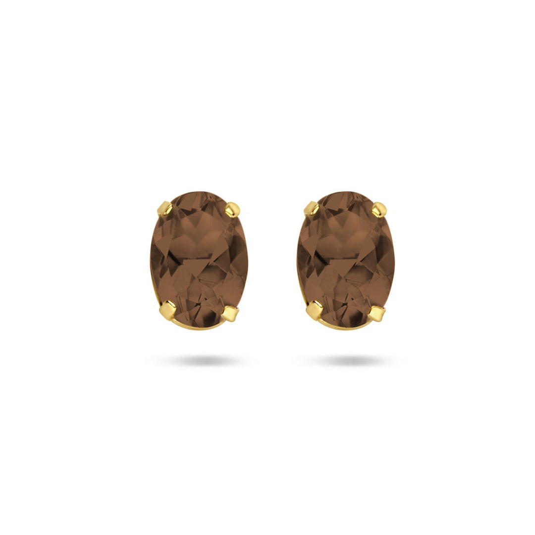 Ohrringe Rauchquarz 14K Gelbgold