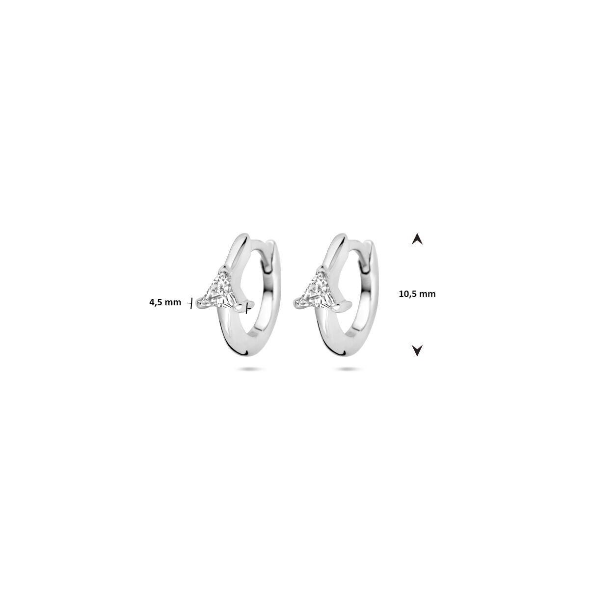Klappcreolen Zirkonia 10,5 mm Silber rhodiniert