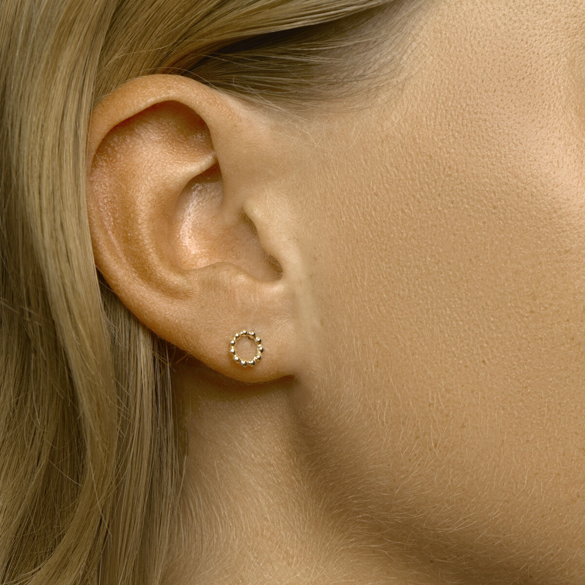 Ohrstecker runde Kugeln 14K Gelbgold