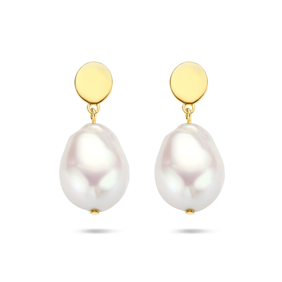 Ohrhänger aus 14K Gelbgold mit barocken Perlen in ovaler Form