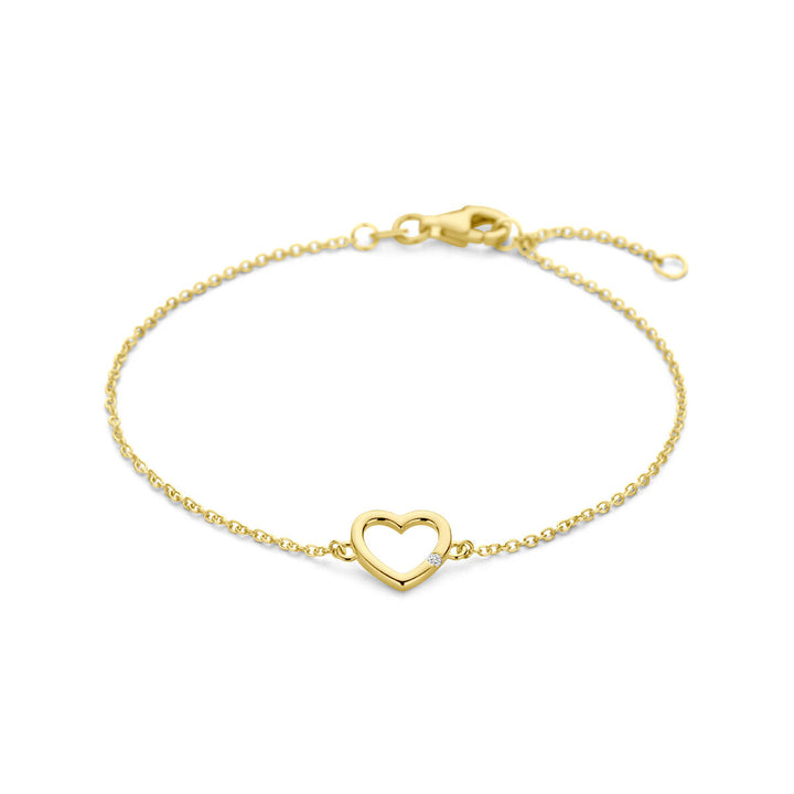 Goldarmband Damen Herz und Diamant 14K