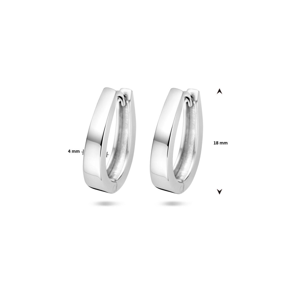 Klappcreolen 18 mm Silber rhodiniert