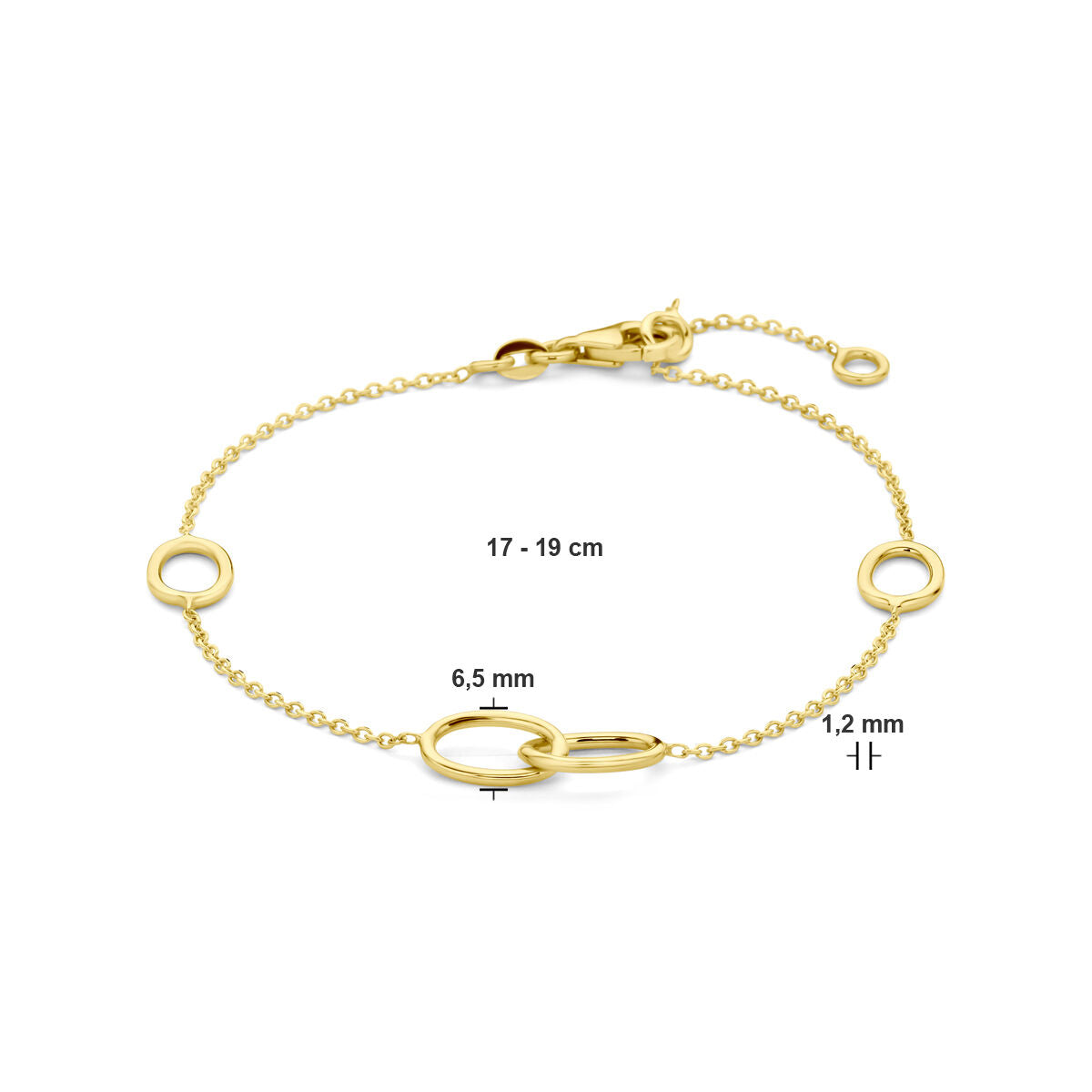 Goldarmband Damen Ovale 14K