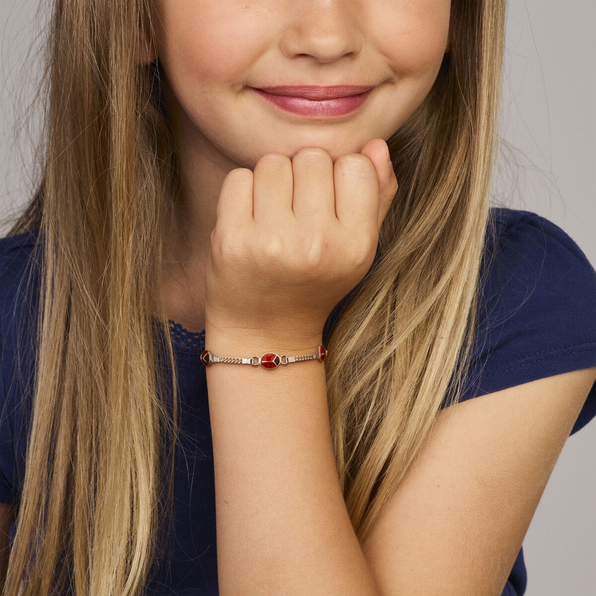 Armband Marienkäfer silber weiß