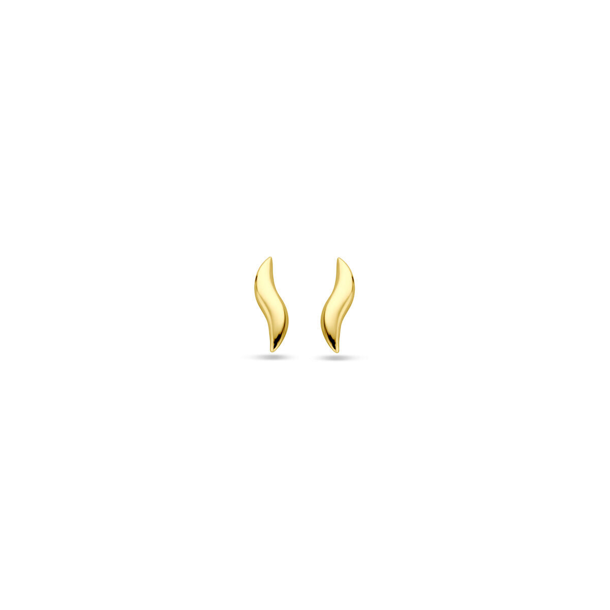 Ohrstecker aus 14K Gelbgold in geschwungener Form mit einer Größe von 7,5 mm