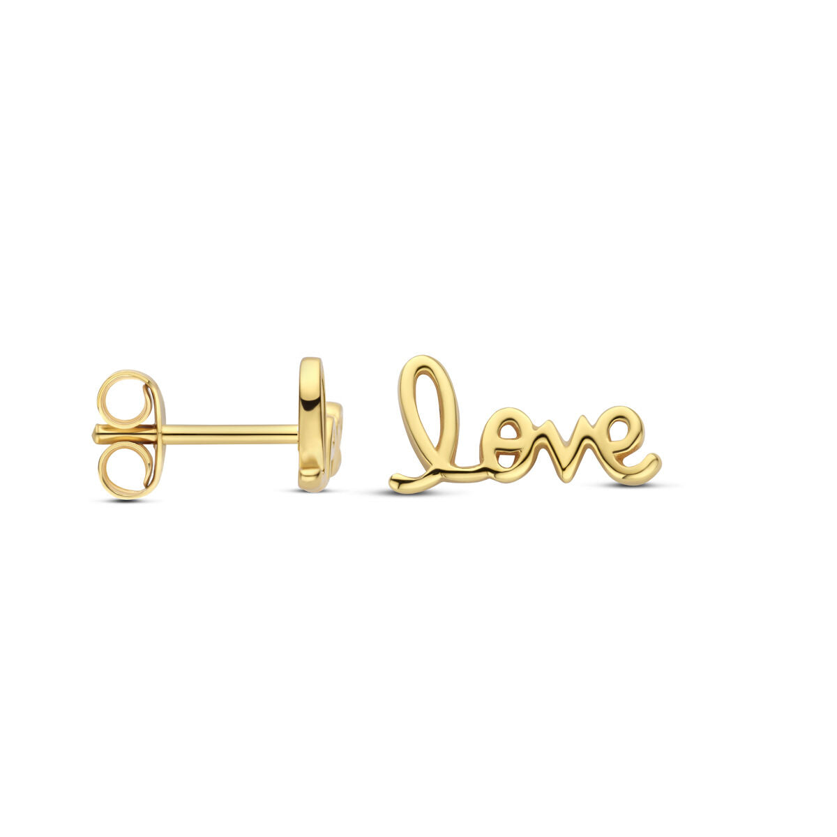 Ohrstecker Love 6 mm 1 Mikron vergoldet (gelb)