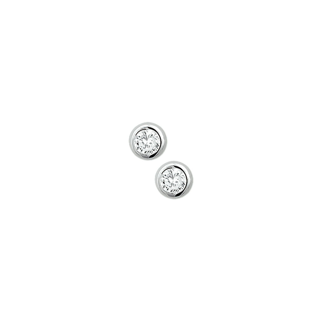 Ohrstecker Zirkonia Silber rhodiniert