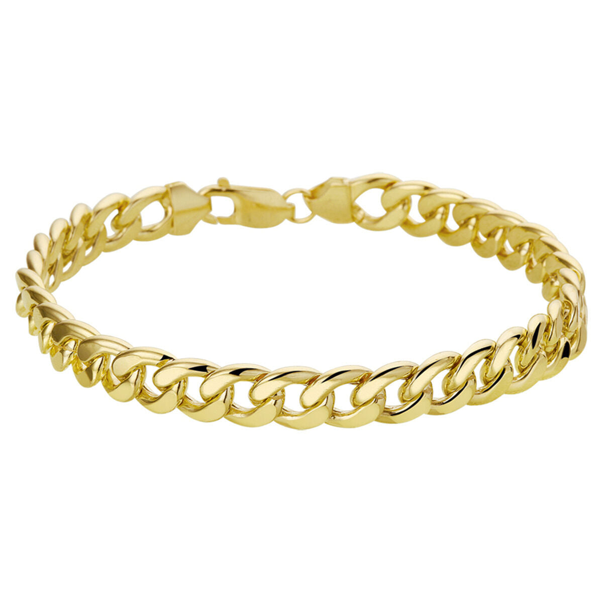 Armband Gourmet 4-seitig geschliffen 8 mm Zilgold (Gelbgold mit Silberkern)