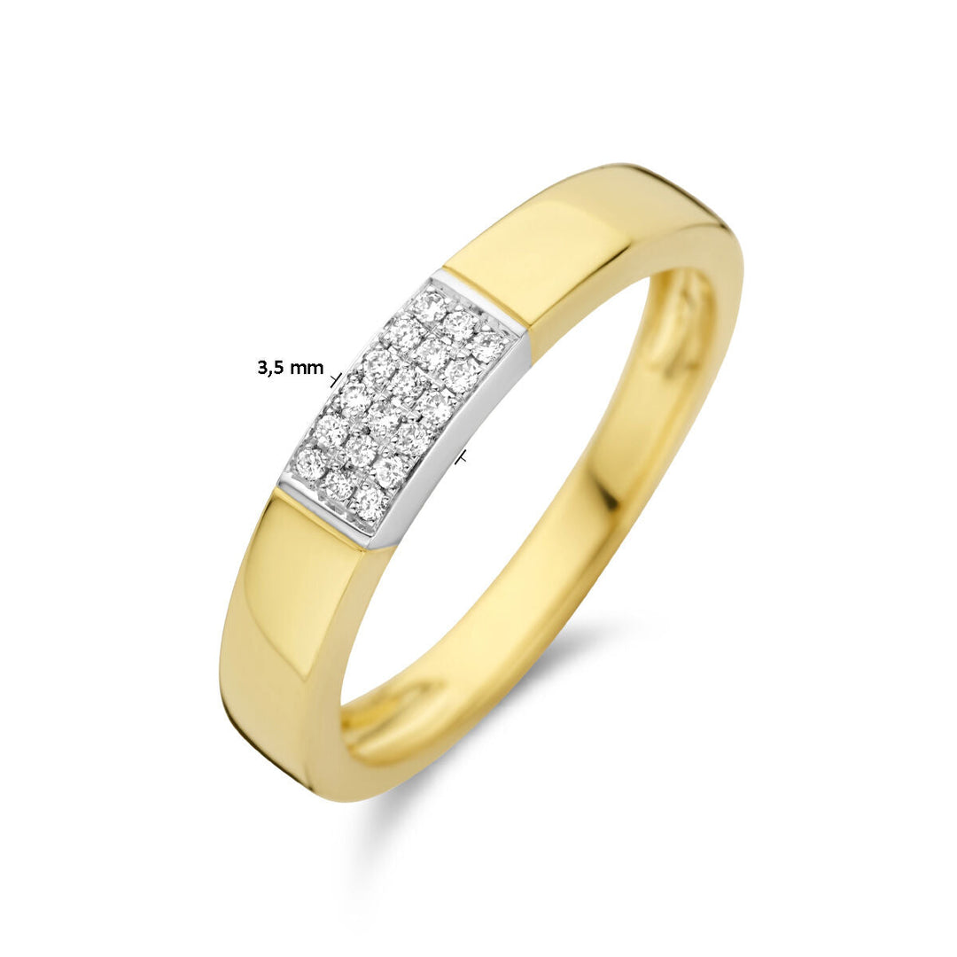 Ring Diamant 0,07 ct h si 14K Bicolor-Gold gelb/weiß