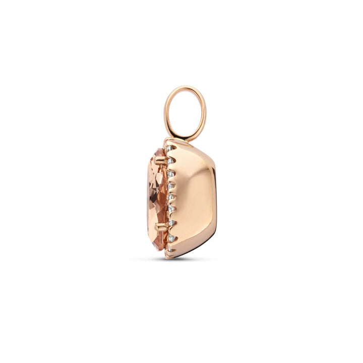 Anhänger Morganit und Diamant 0,25 ct h Si Halo 14 K Roségold