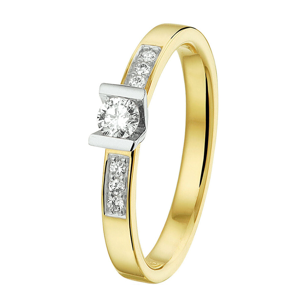 Ring Diamant 0,20 ct h si 14K Bicolor-Gold gelb/weiß