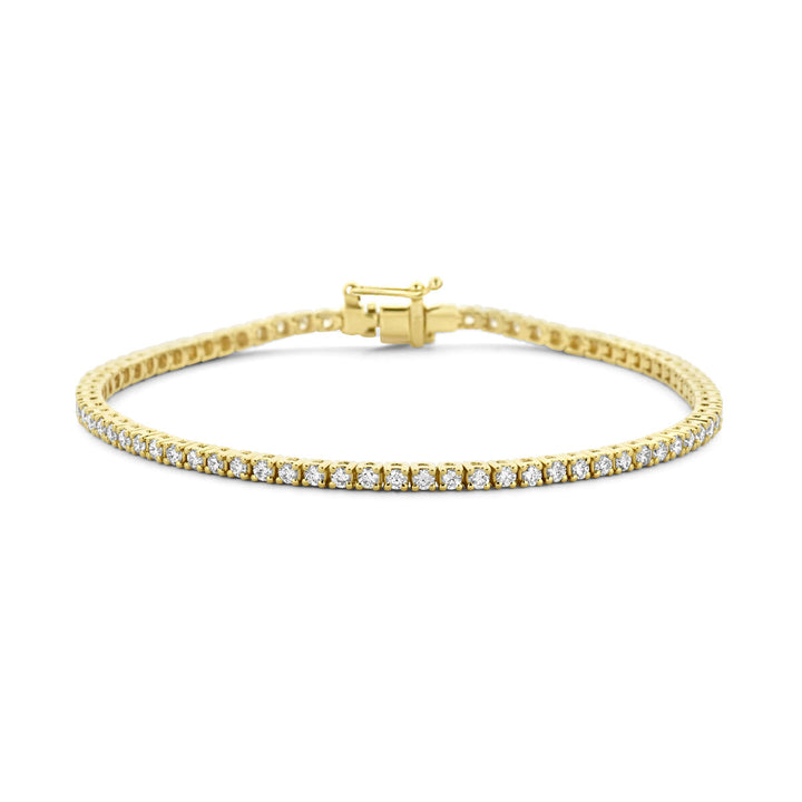 Tennisarmband, im Labor gezüchteter Diamant, 2,00 ct g, Si 2,3 mm, 17,5 cm, 14 K Gelbgold