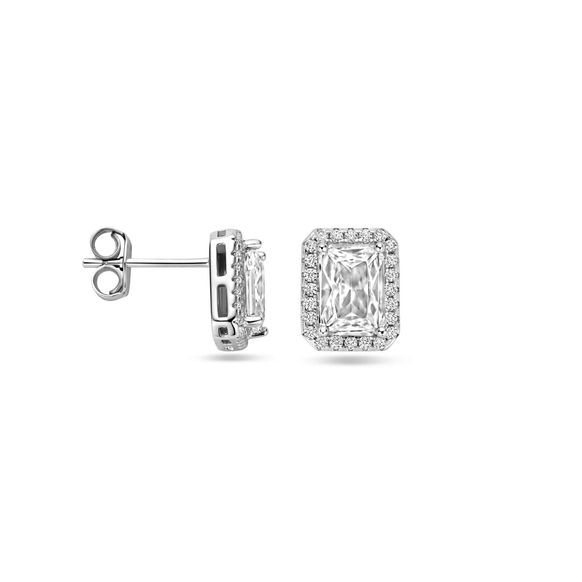 Ohrstecker Zirkonia 9,5 mm Silber rhodiniert