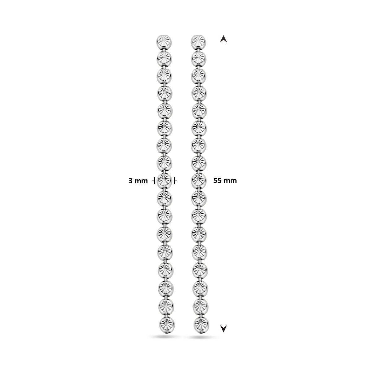 Ohrringe diamantiert 55 mm Silber rhodiniert
