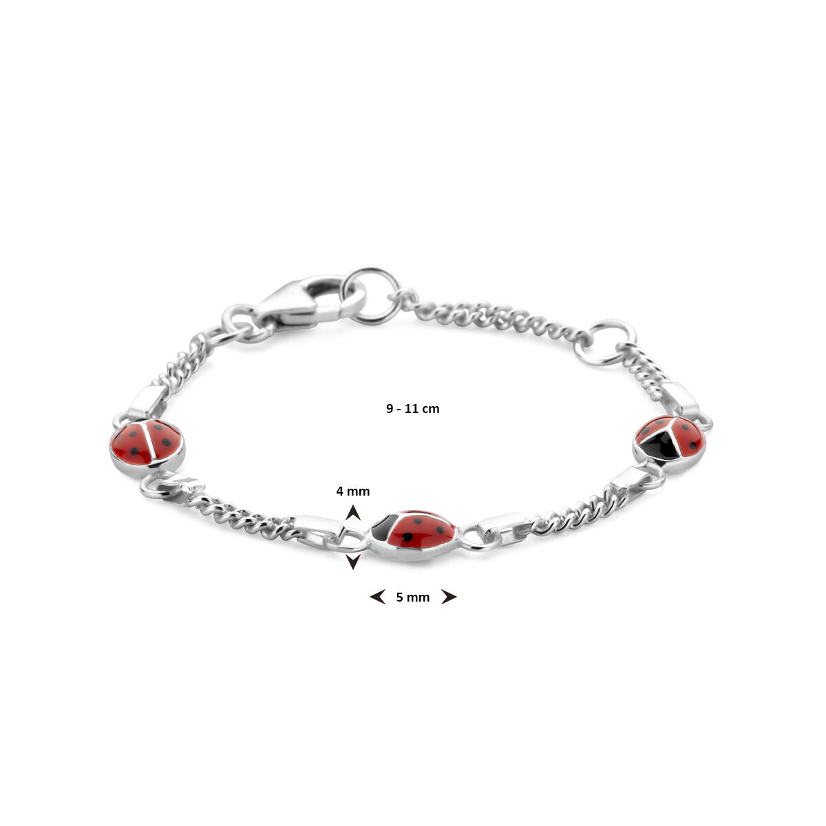Armband Marienkäfer silber weiß