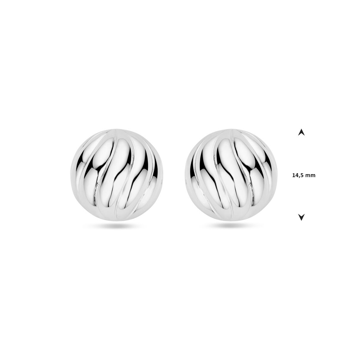 Ohrstecker 14,5 mm Sterlingsilber rhodiniert