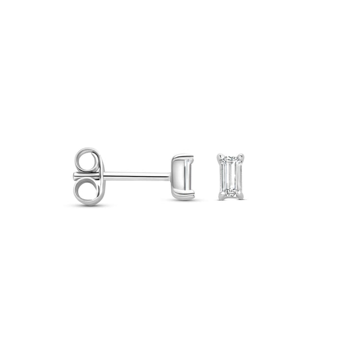 oorknoppen zirkonia 4,5 mm zilver gerhodineerd
