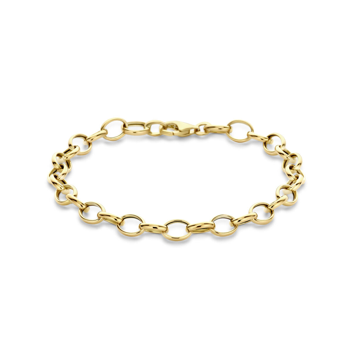 Armband aus 14K Gelbgold mit fantasievoller Gliederung, 6,0 mm breit und 19 cm lang