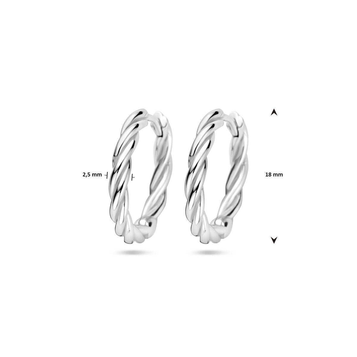 Klappcreolen Rohr 2,5 mm Silber rhodiniert