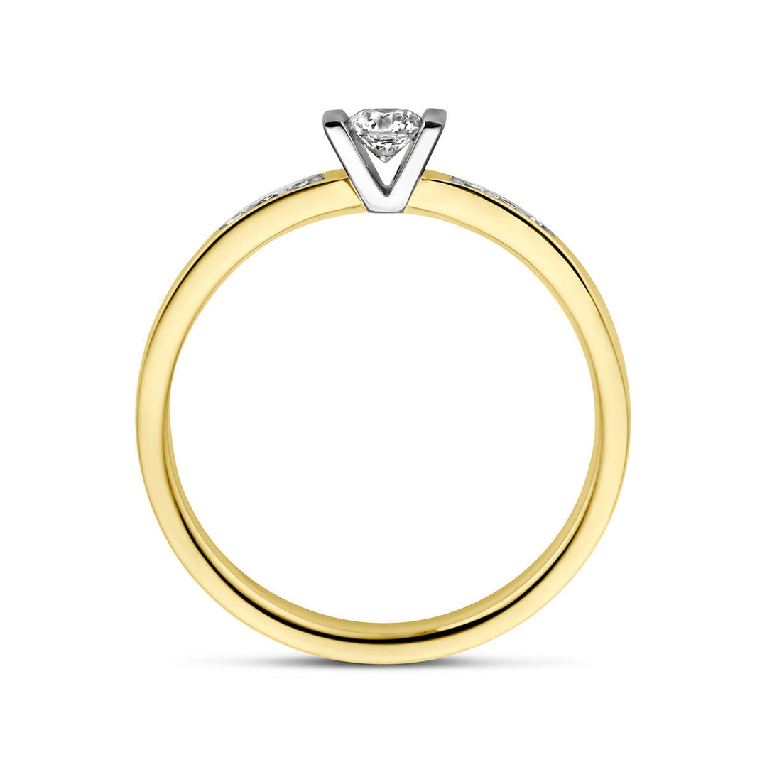 Ring Diamant 0,20 ct h si 14K Bicolor-Gold gelb/weiß