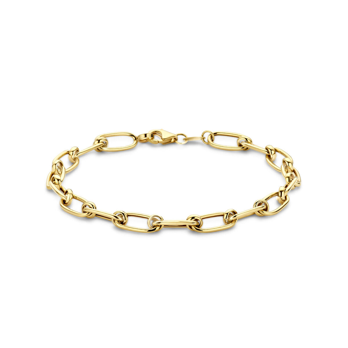 Armband aus 14K Gelbgold mit 6,5 mm breiten Gliedern und einer Länge von 19 cm