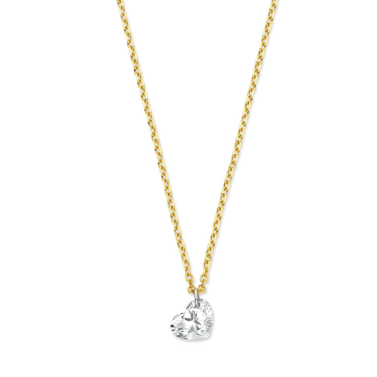 Collier aus 14K Gelbgold mit herzförmigem Anhänger und lab-grown Diamant von 0,25 ct