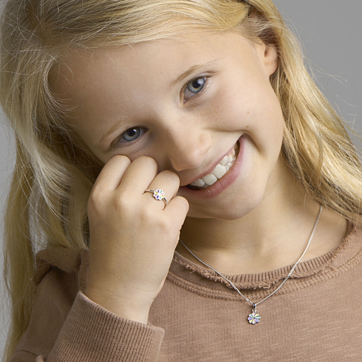 Ring Blume Silber rhodiniert