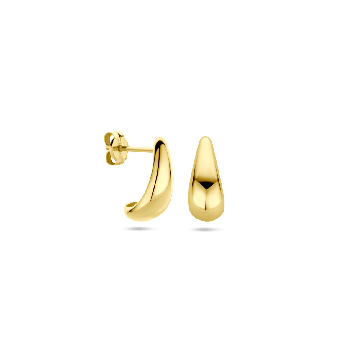 Ohrstecker Tropfen 13 mm 14K Gelbgold
