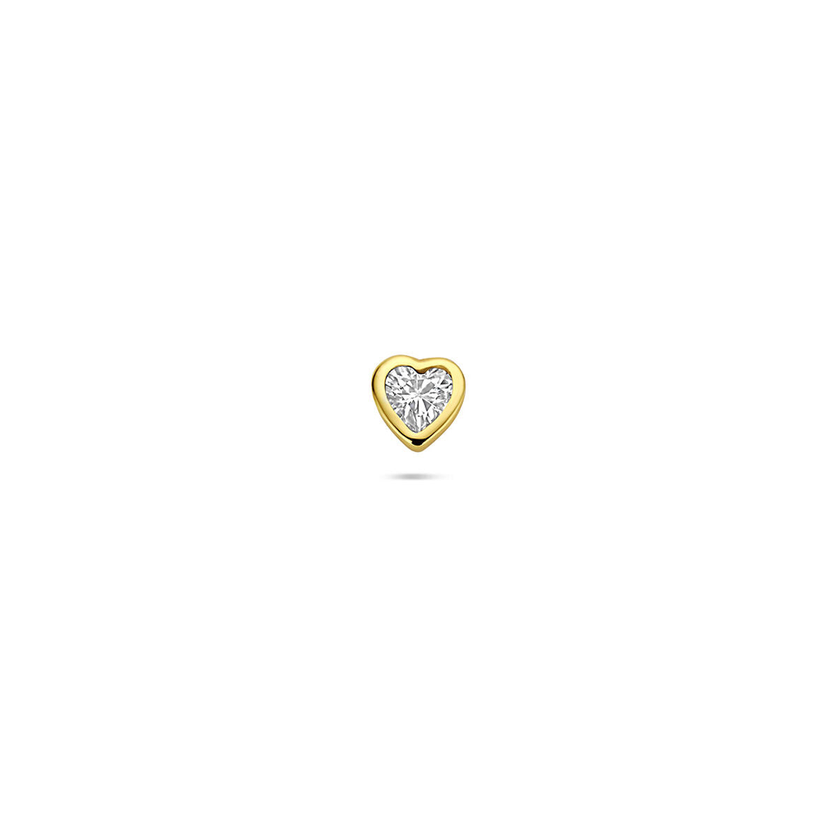 Vergoldete 925 Silber Flat Back Piercing mit herzförmigem Zirkonia