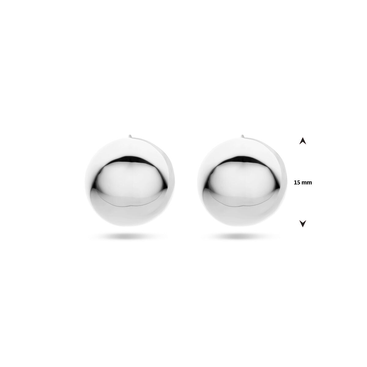 Steckerohrringe 15 mm rhodiniertes Silber