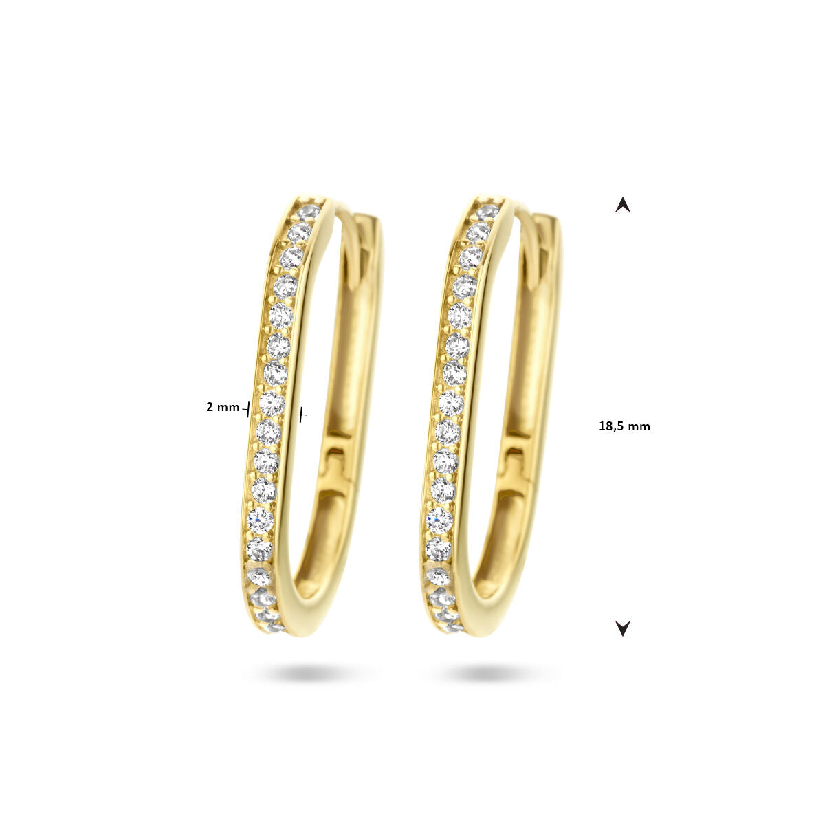Ohrhänger Büroklammer Zirkonia 14K Gelbgold