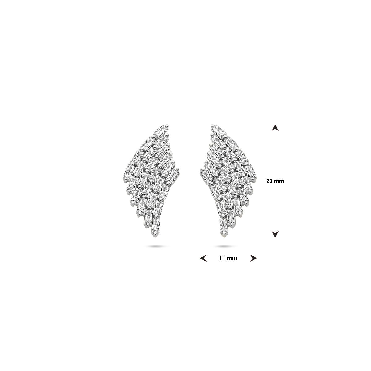 Ohrstecker Zirkonia 23 mm rhodiniertes Silber