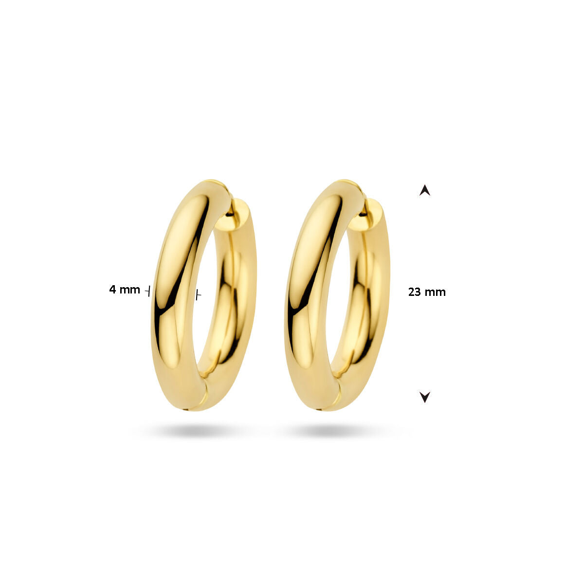 Ohrringe 4,0 mm Rundrohr 14K Gelbgold