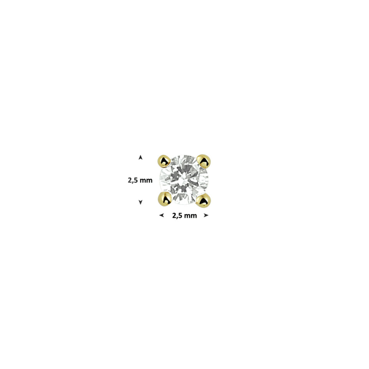 Ohrstecker Diamant 0,05 ct h si pro Stück 14 K Gelbgold