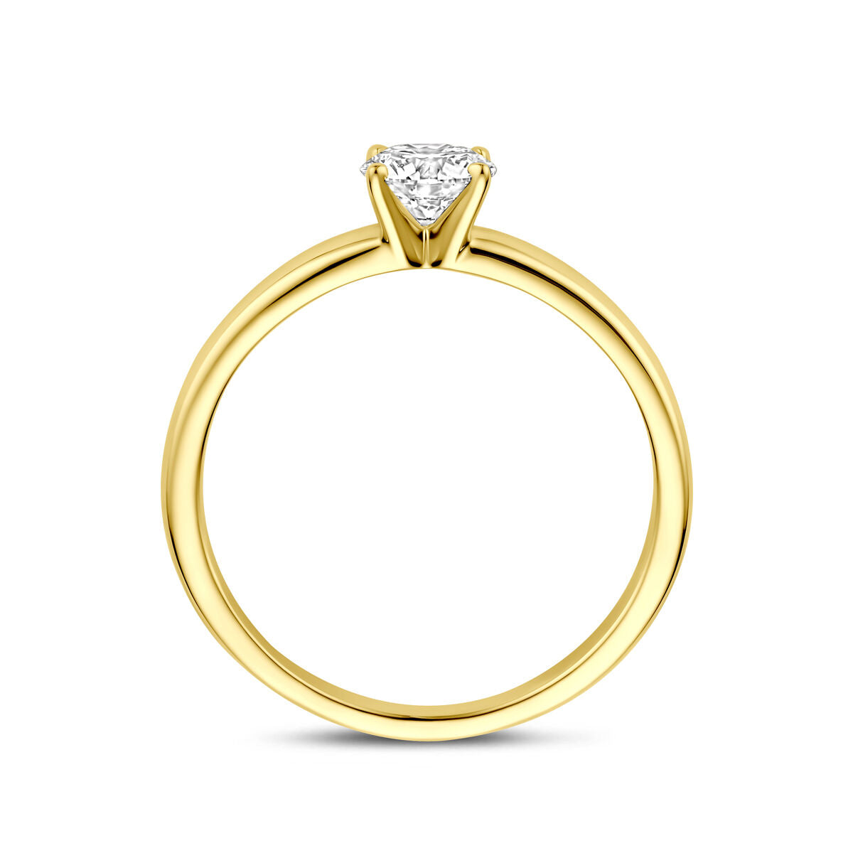 Goldener Damenring mit Labordiamant – 14k Gelbgold