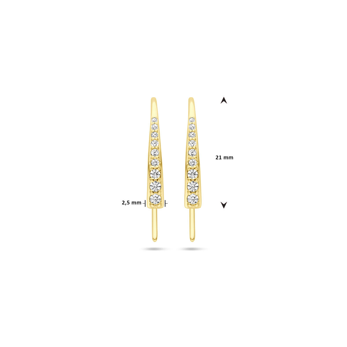 Ohrhaken 21 mm 14K Gelbgold